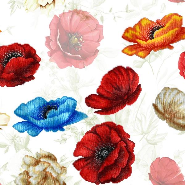 Buy Bead embroidery kit-Poppy Flowers-11026