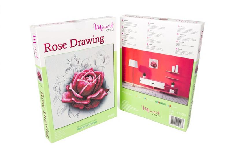 Buy Bead embroidery kit-Rose Drawing-11038_1