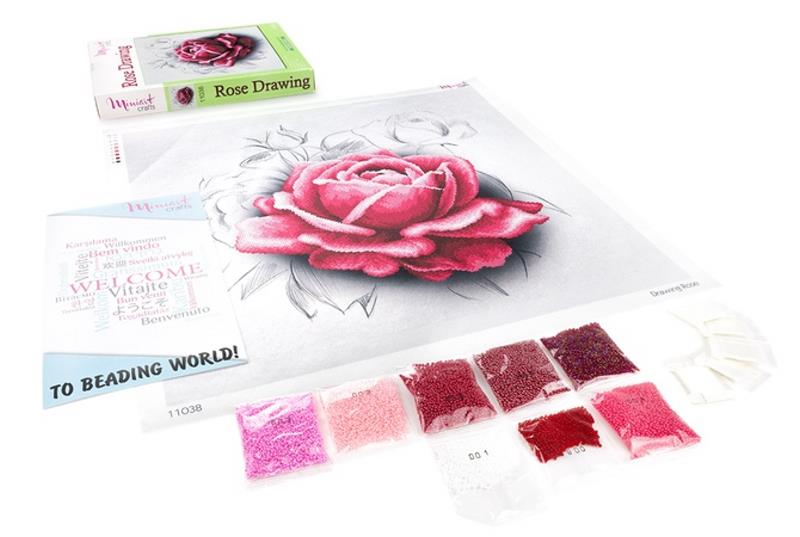 Buy Bead embroidery kit-Rose Drawing-11038_2