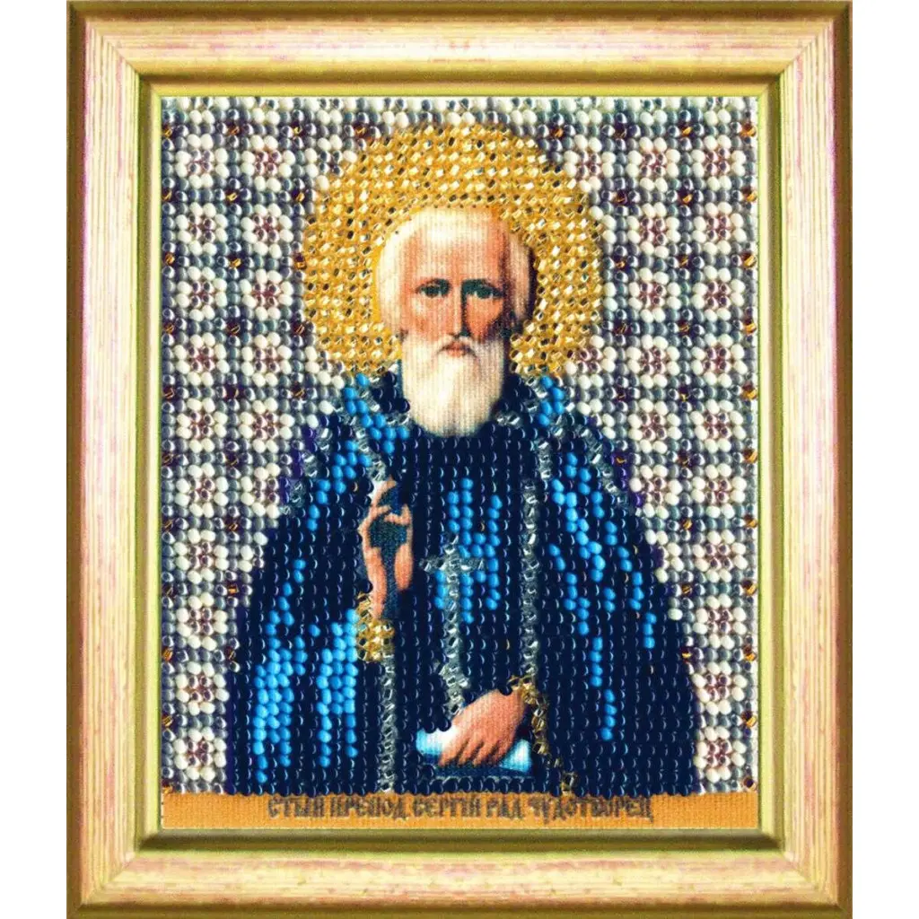 Buy Bead embroidery kit Icon of Saint Sergius of Radonezh-B-1154