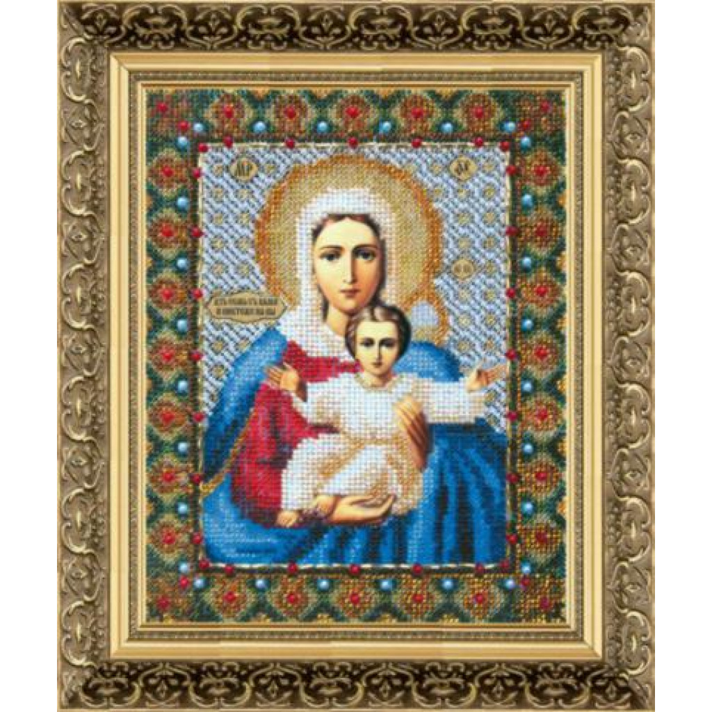 Buy Bead embroidery kit Icon of the Mother of God "I am with you and no one is against you-B-1004