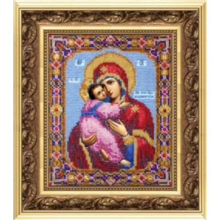 Buy Bead embroidery kit Icon of the Mother of God of Volodymyrsk-B-1007