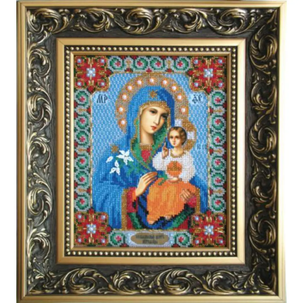 Buy Bead embroidery kit Icon of the Mother of God "Unfading flower-B-1010