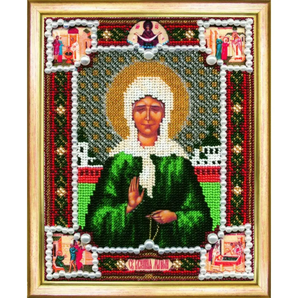 Buy Bead embroidery kit Icon of the Holy Blessed Matrona of Moscow-B-1012