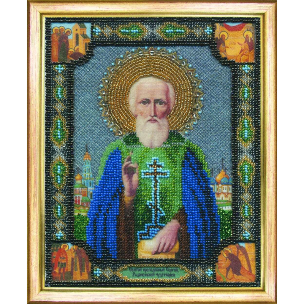 Buy Bead embroidery kit Icon of the Venerable Serhiy of Radonezh-B-1024