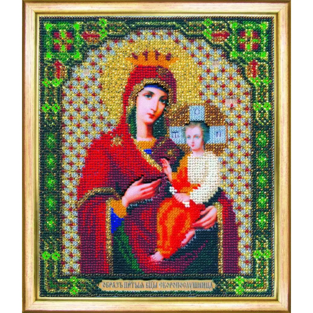 Buy Bead embroidery kit Icon of the Mother of God Skoroposhnytsia-B-1048