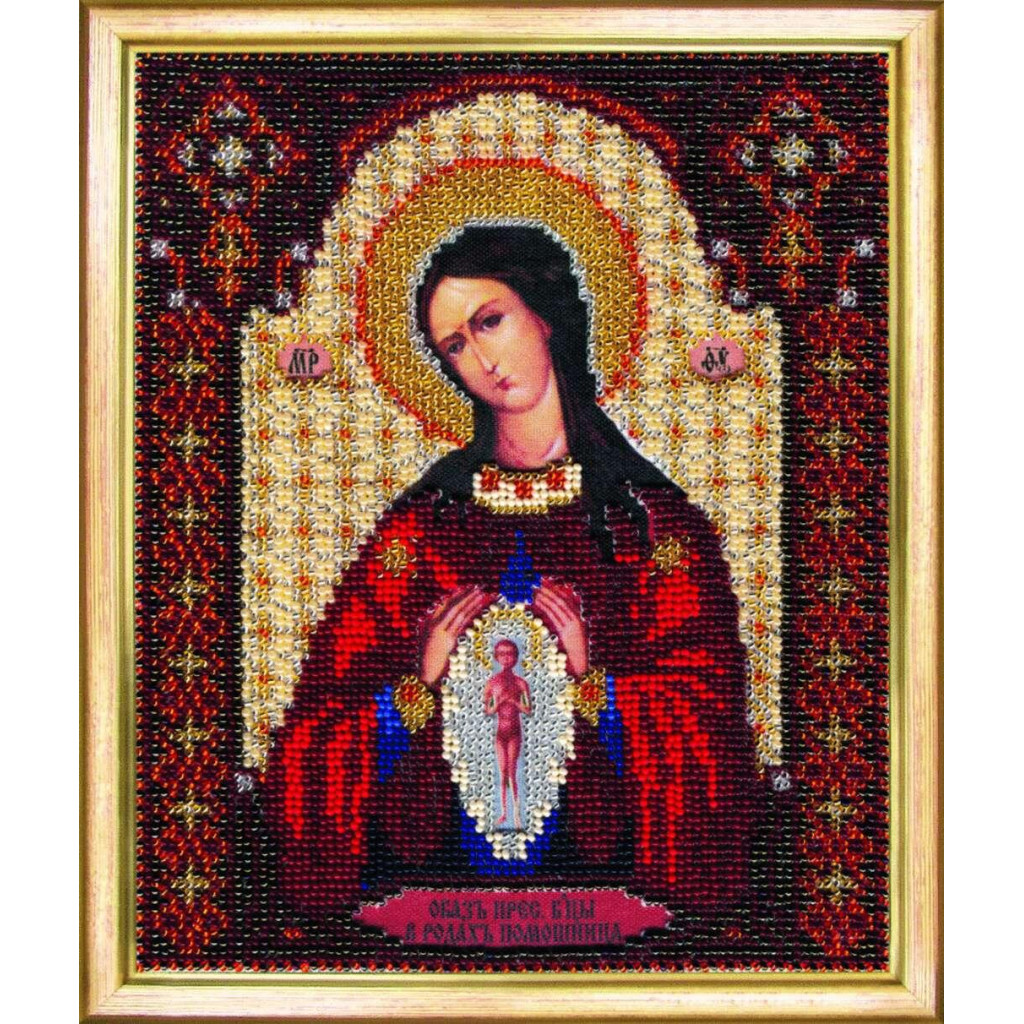 Buy Bead embroidery kit Icon of the Mother of God "Assistant in childbirth-B-1096