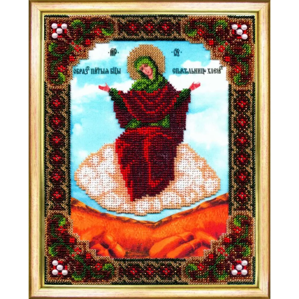 Buy Bead embroidery kit Icon of the Mother of God "Keeper of Bread".-B-1105