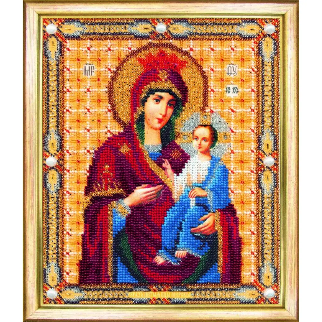 Buy Bead embroidery kit Icon of the Mother of God of Iversk-B-1150