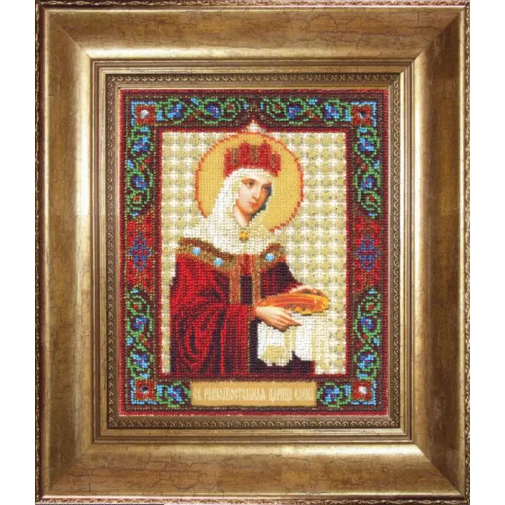 Buy Bead embroidery kit Icon of the Holy Equal-to-the-Apostles Queen Elena-B-1196