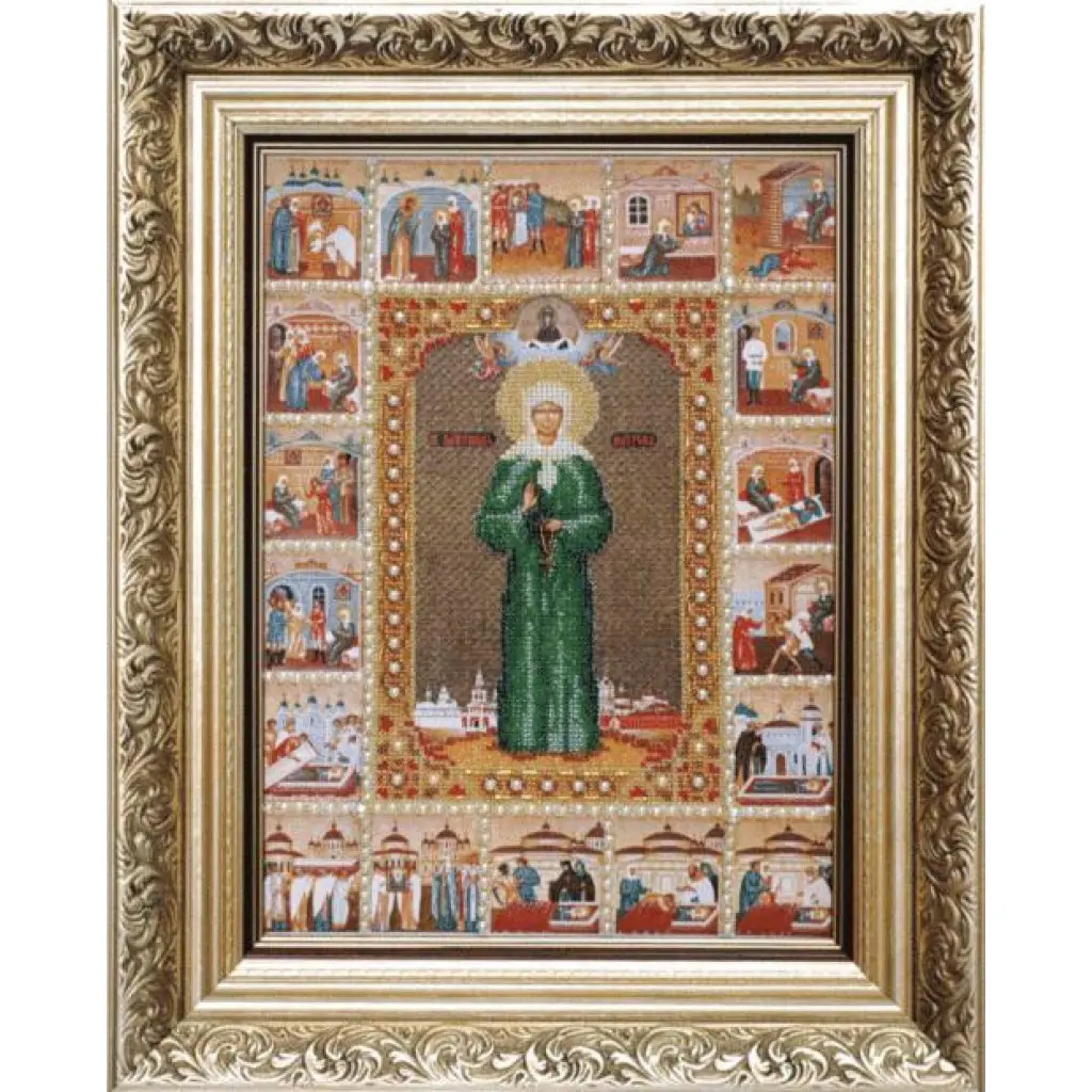 Buy Bead embroidery kit Icon of the Holy Blessed Matrona of Moscow-B-1015