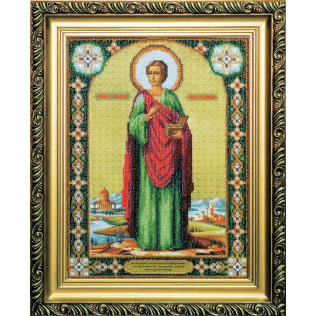 Buy Bead embroidery kit Icon of the great martyr and healer Panteleimon-B-1018