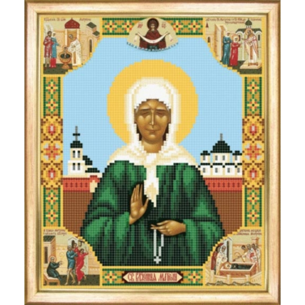 Buy Bead embroidery kit Icon of the Holy Blessed Matrona of Moscow-SBY-007