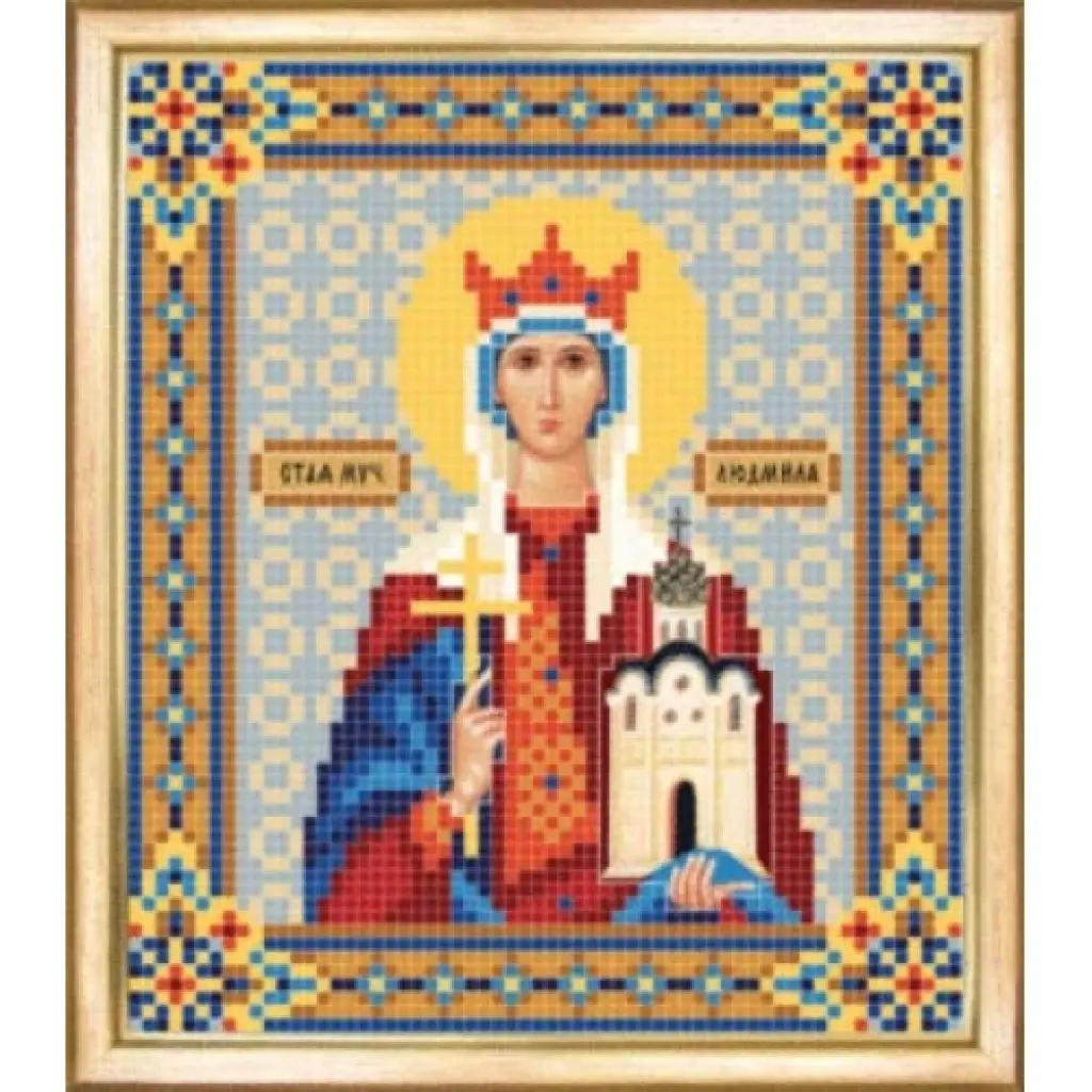 Buy Bead embroidery kit Icon of the Holy Martyr Lyudmila-SBY-022