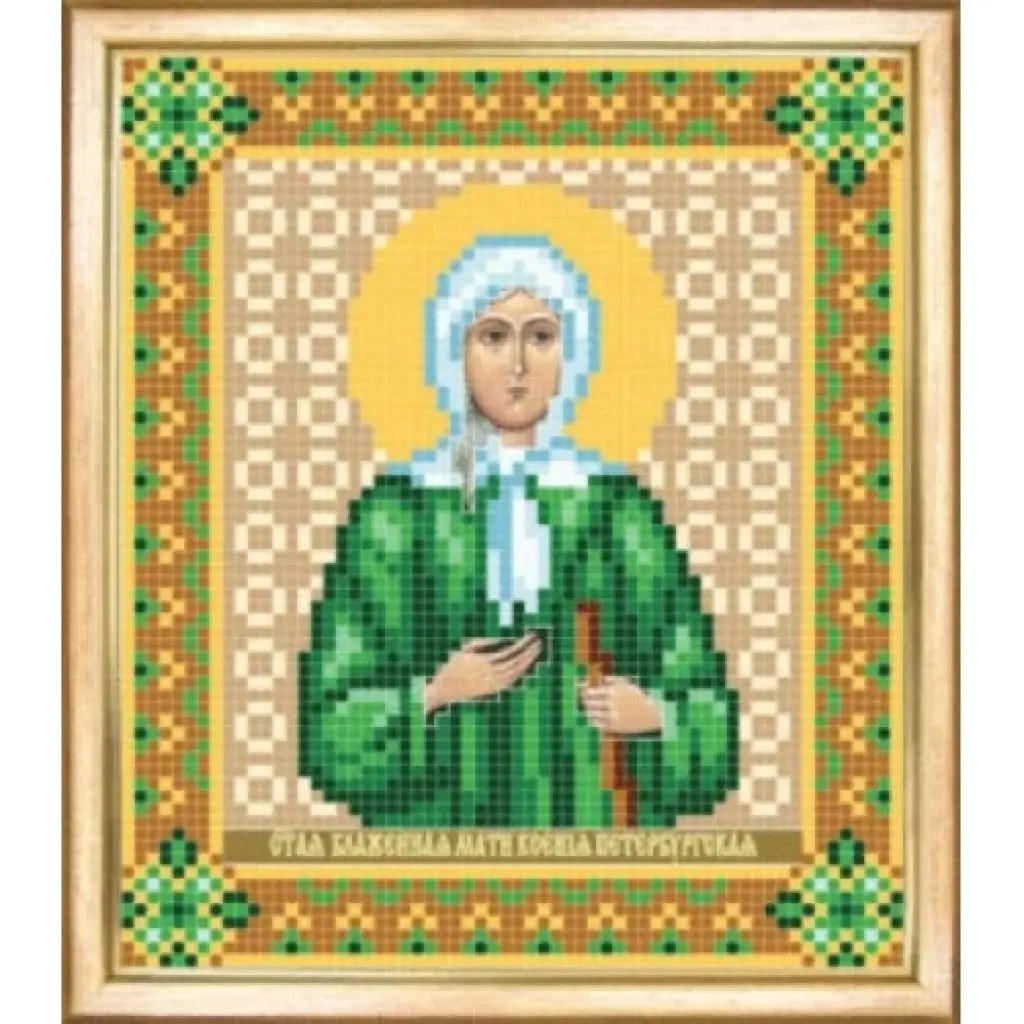 Buy Bead embroidery kit Icon of Saint Blessed Xenia of St. Petersburg-SBY-039