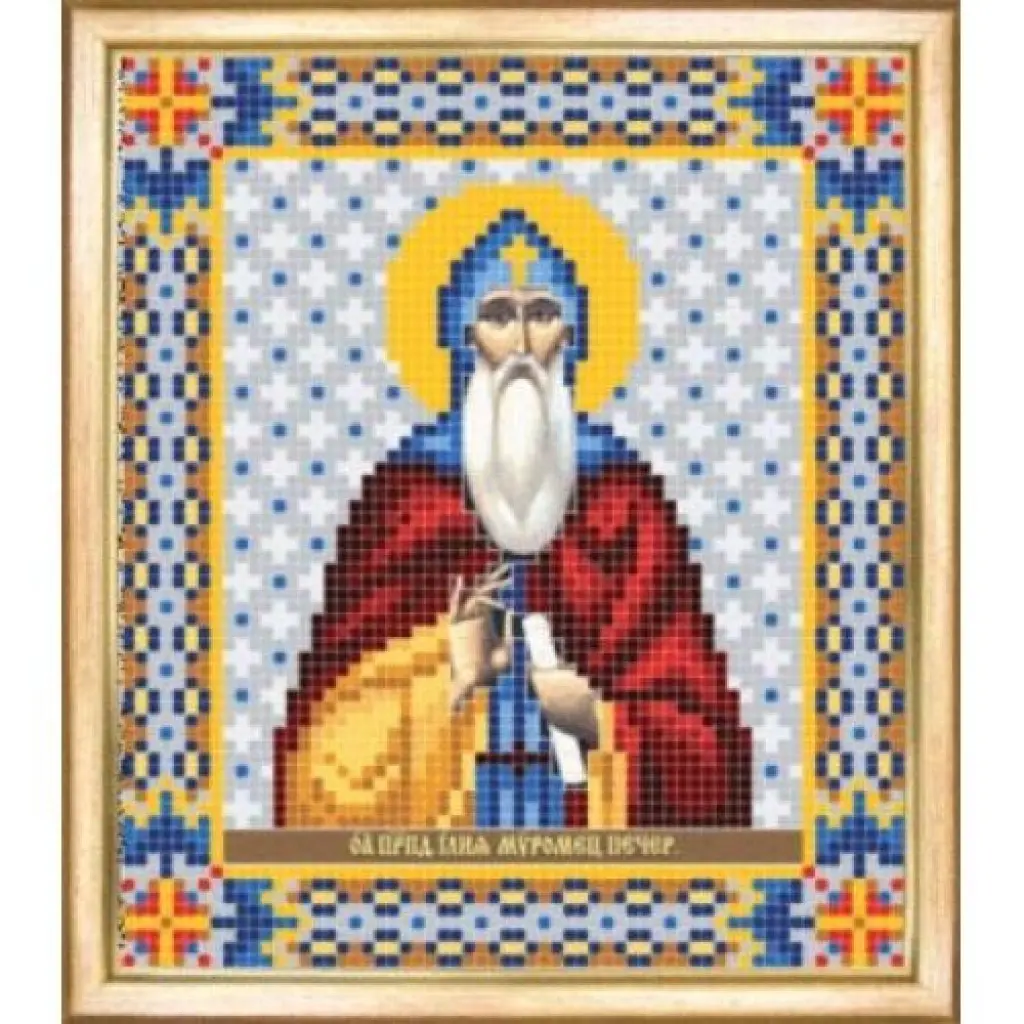 Buy Bead embroidery kit Icon of Saint Ilya Muromets of Pechersk-SBY-044