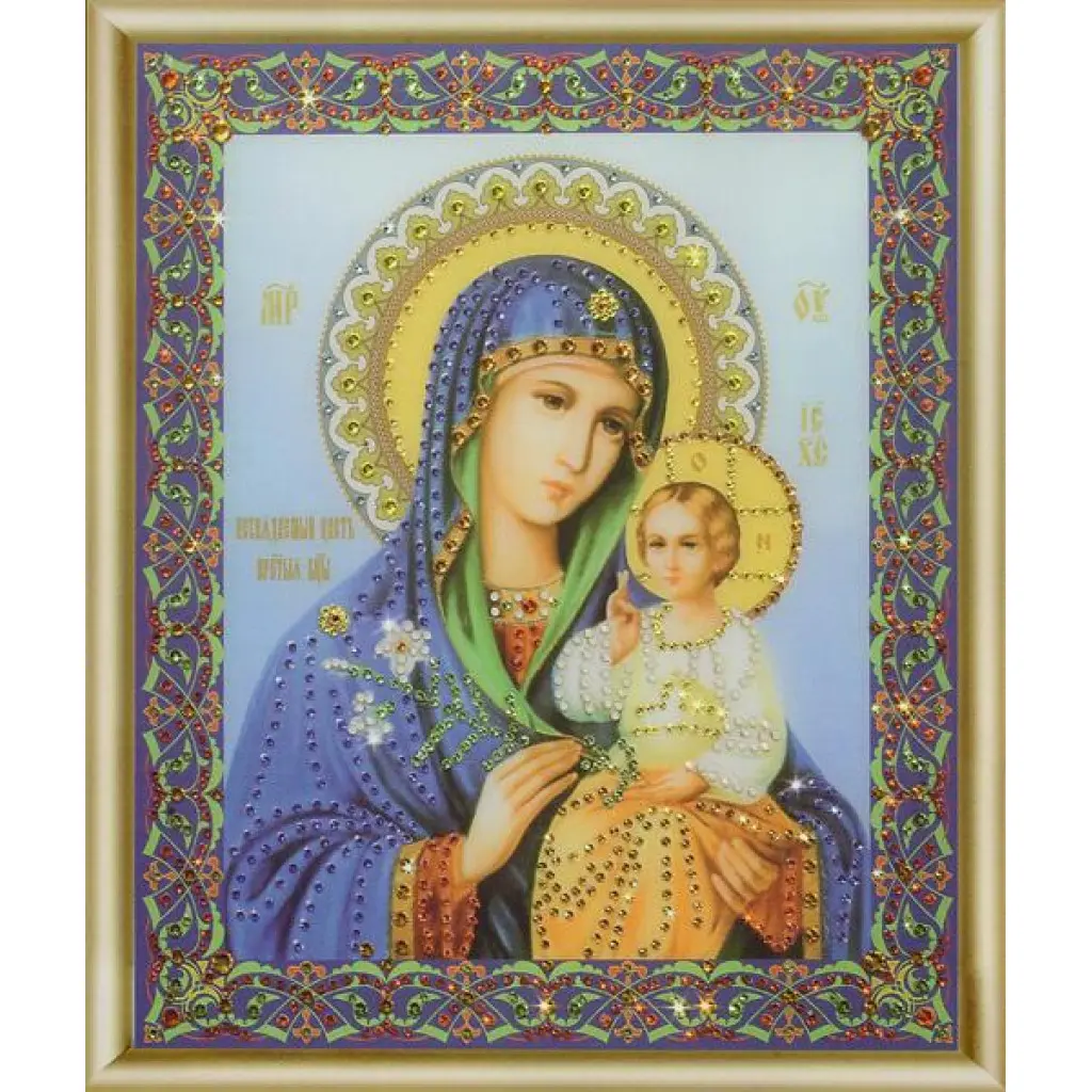 Buy Bead embroidery kit Icon of the Mother of God "Unfading flower-KS-056
