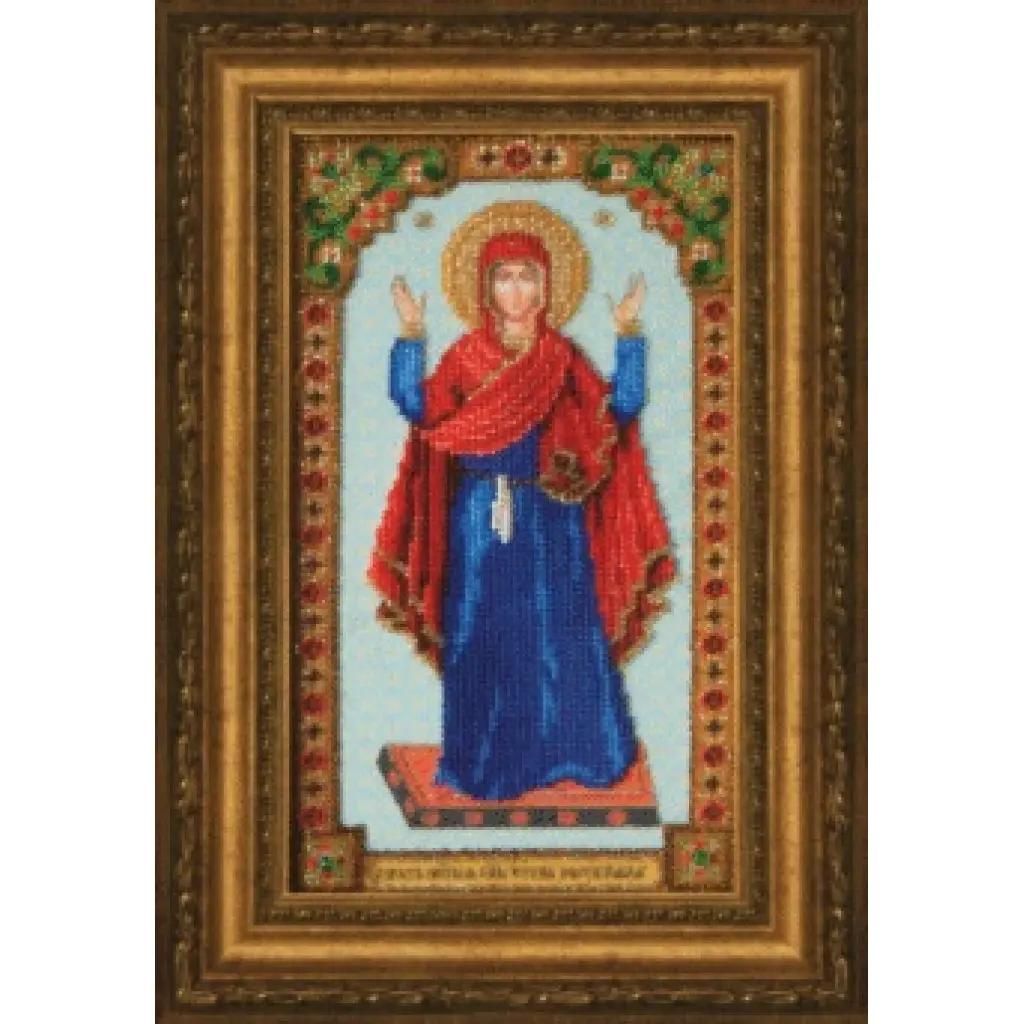 Buy Bead embroidery kit Icon of the Mother of God "Unbreakable wall-B-1228
