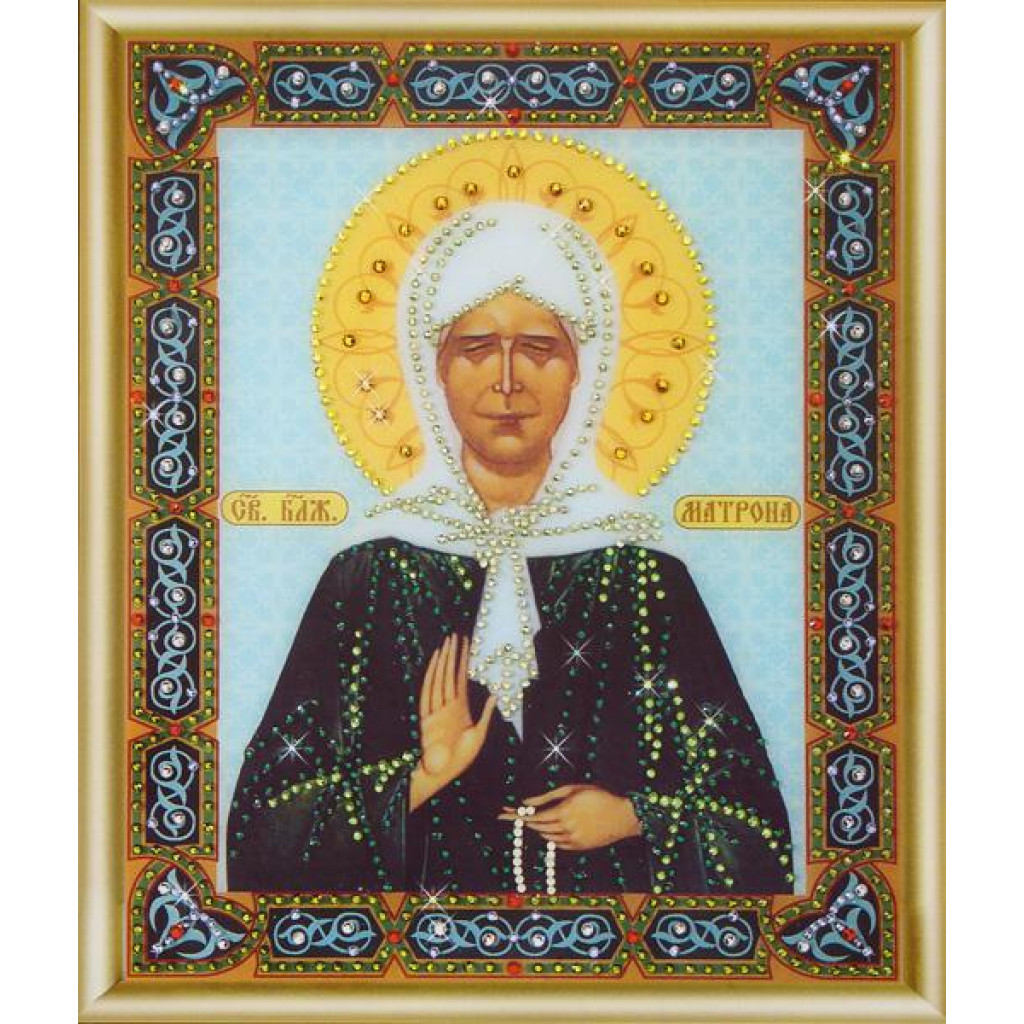 Buy Bead embroidery kit Icon of the holy blessed Matrona of Moscow-KS-129