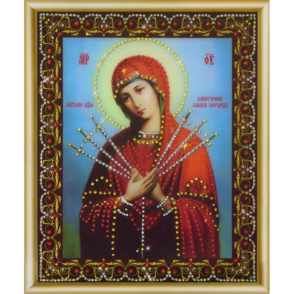 Buy Bead embroidery kit Icon of the Mother of God " Softening of evil hearts-KS-130