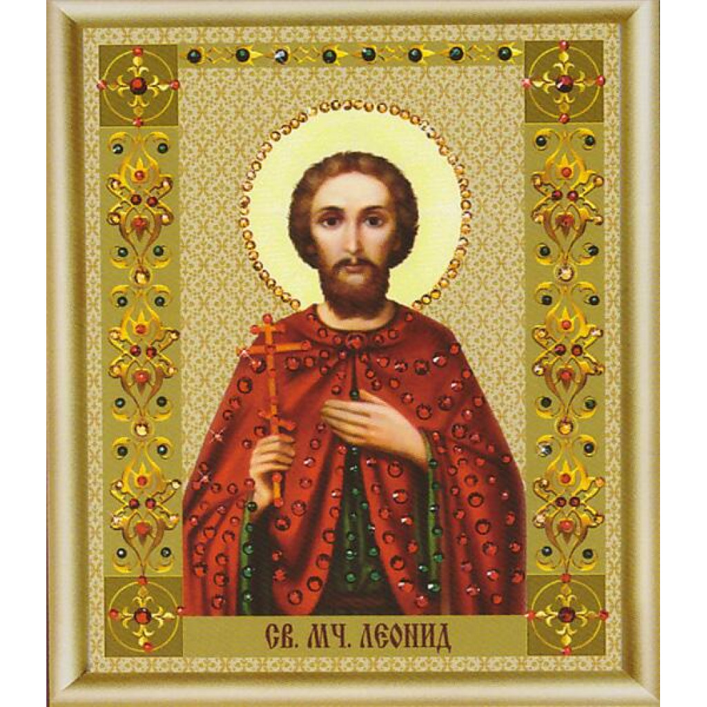 Buy Bead embroidery kit Icon of the holy martyr Leonidas-KS-109
