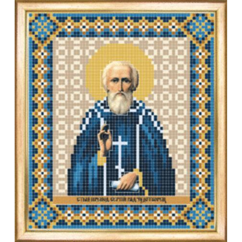 Buy Bead embroidery kit Icon of St Sergey Radonezhky-SBY-071