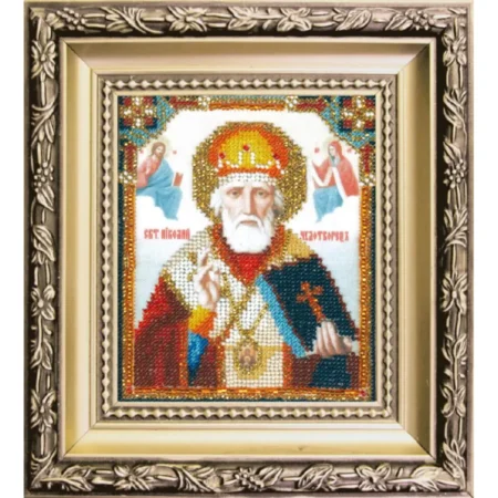 Buy Bead embroidery kit Icon of Saint Nicholas the Wonderworker-BYU-008