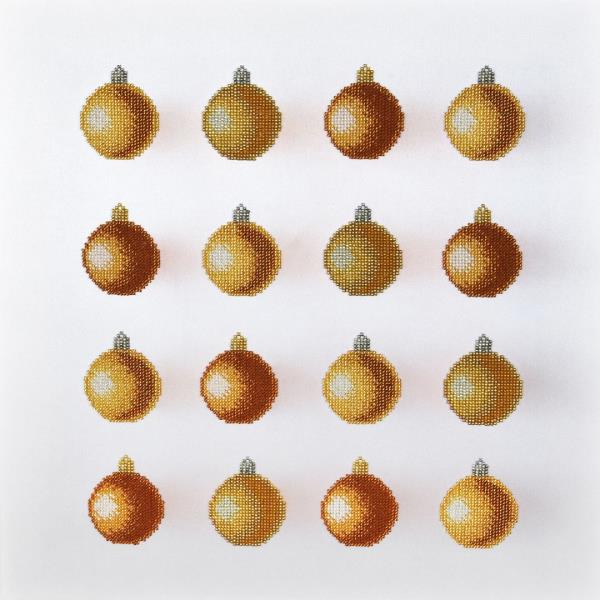 Buy Bead embroidery kit-Golden Christmas Baubles-44002