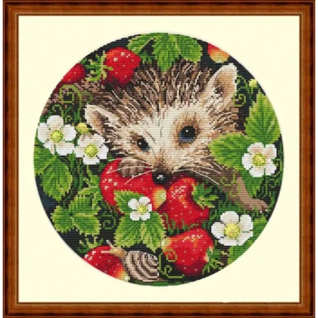 Buy Cross stitch kit Hedgehog with strawberries-K-36