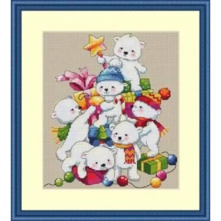 Buy Cross stitch kit Christmas bears-K-55