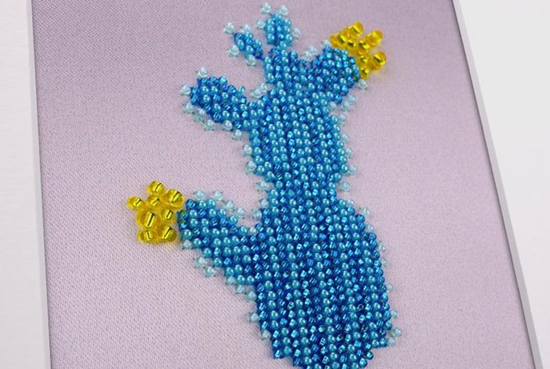 Buy Bead embroidery kit-Blue Cactus-44405_4