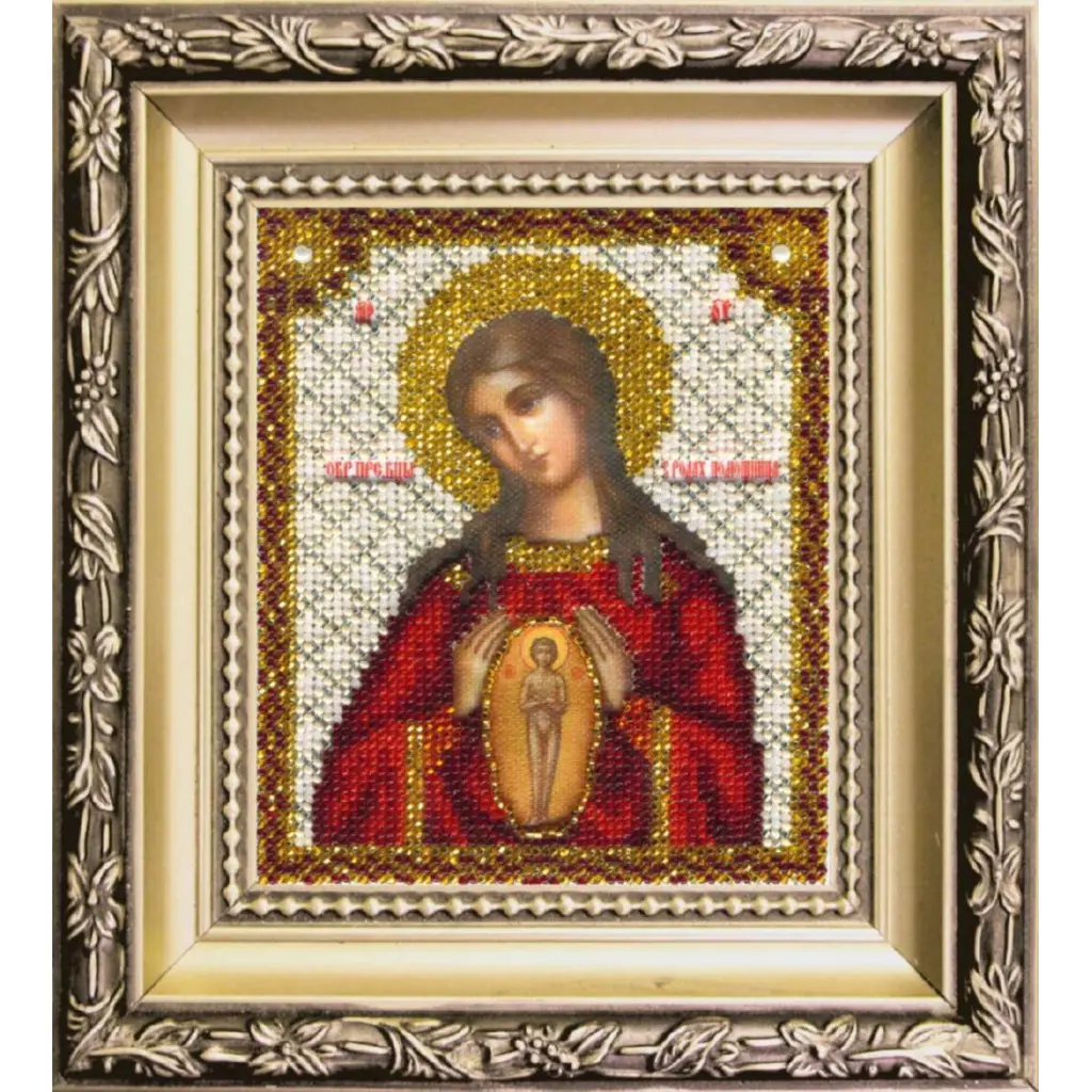 Buy Bead embroidery kit Icon of the Mother of God Helper in childbirth-BYU-014