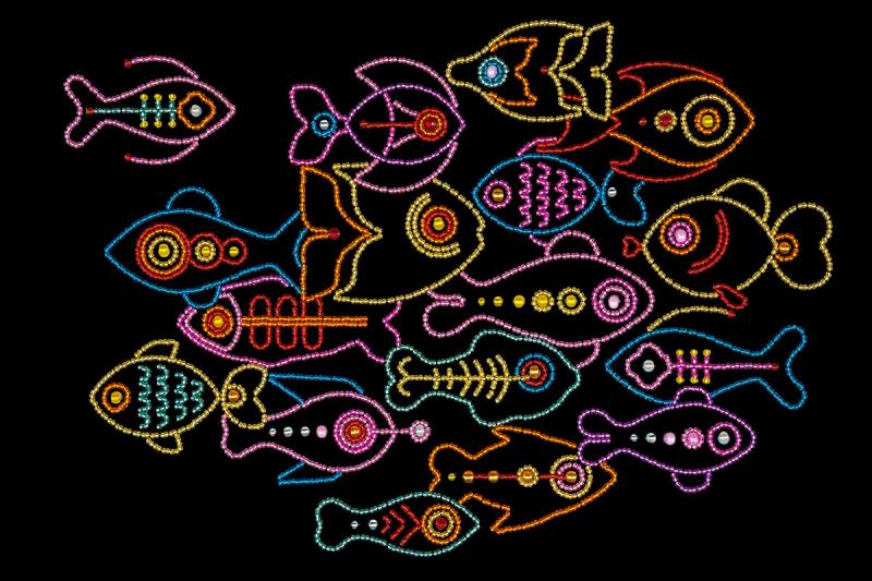 Buy Bead embroidery kit-Line Fishes-55014