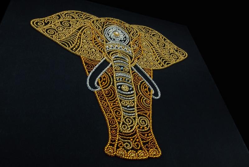 Buy Bead embroidery kit-Golden Elephant-55015_3