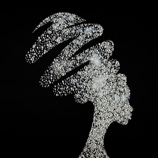 Buy Bead embroidery kit-Woman in Silver-55039