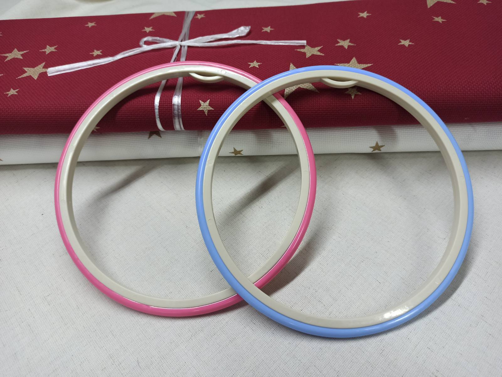 Embroidery Hoop 6 inch Round White Screw Type USA Plastic