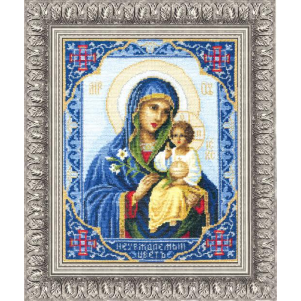 Buy Cross stitch kit Icon of the Most Holy Theotokos Unfading flower-314