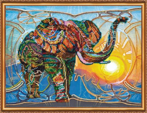 Buy Bead embroidery kit - Mosaic Elephant-AB-368