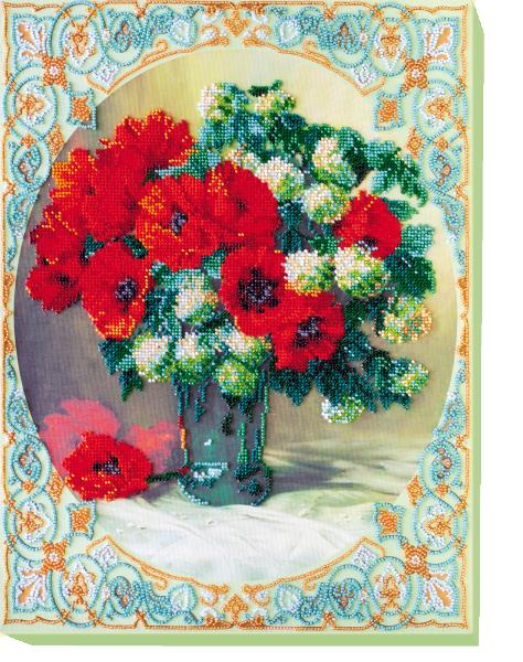 Buy Bead embroidery kit - Poppies and Bullden-AB-460