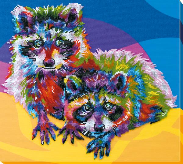 Buy Bead embroidery kit - Raccoons-AB-550