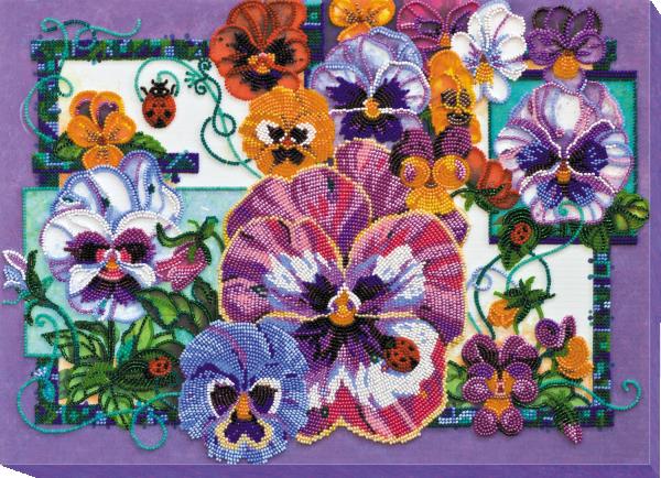 Buy Bead embroidery kit - Pansies-AB-609