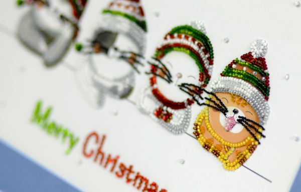 Buy Bead embroidery kit - Festive cats-AB-802_2