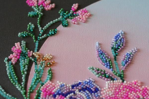 Bead Embroidery Kit Moon Beaded stitching Bead needlepoint Beadwork DIY
