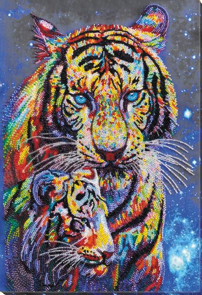 Buy Bead embroidery kit - Colored tigers-AB-833