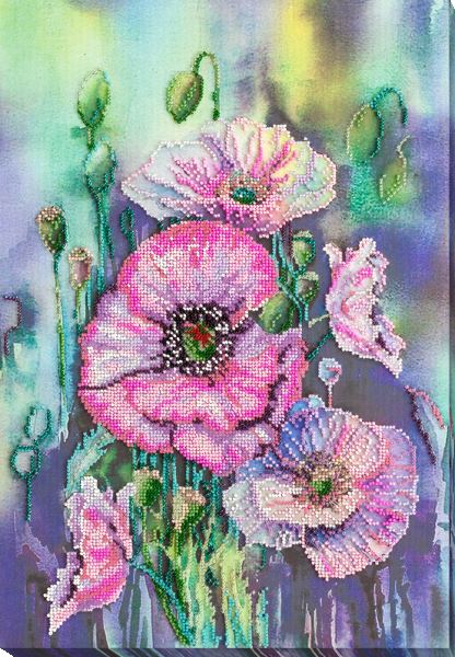 Buy Bead embroidery kit - Delicate poppies-AB-841
