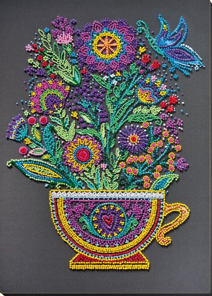 Buy Bead embroidery kit - Cup of happiness-AB-842