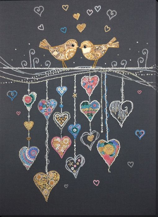 Buy Bead embroidery kit - Birds in love-AB-872