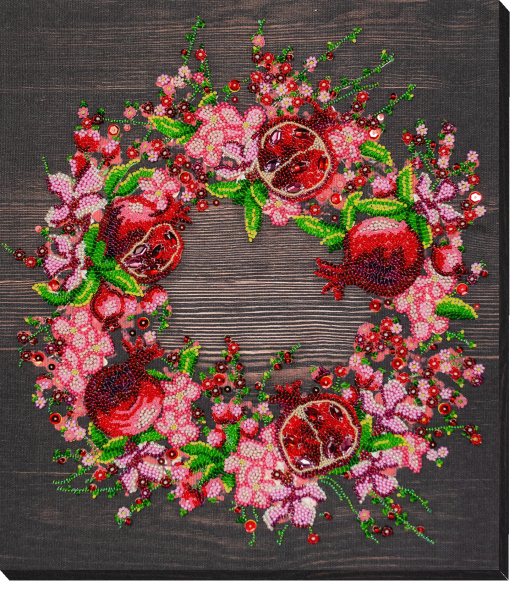 Buy Bead embroidery kit - Red pomegranates-AB-890