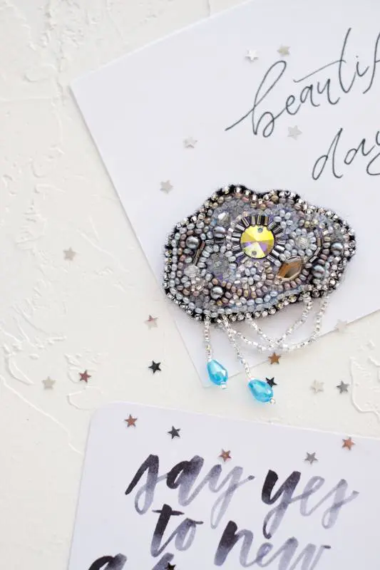 Buy DIY Jewelry making kit Pin Brooch - Silver threads-AD-054