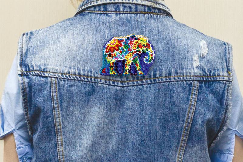 Buy DIY Beaded Clothes Patch Embroidery kit - Elephant-AD-102_3